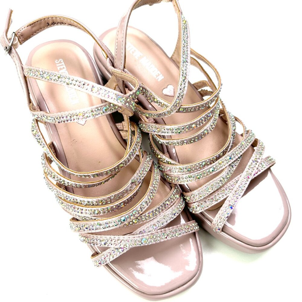Steve Madden Girls Shoe 2" heel, Rhinestone Light Pink Girls Size 3